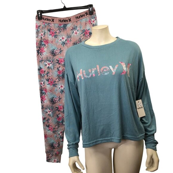 HURLEY TROPICAL OASIS SOFT & COZY PAJAMA SET SM NWT - Picture 2 of 13
